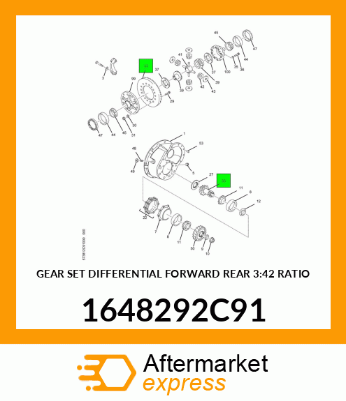 GEAR SET DIFFERENTIAL FORWARD REAR 3:42 RATIO 1648292C91