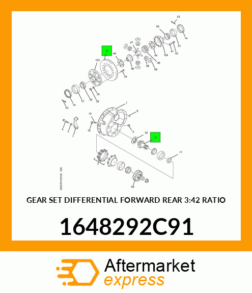 GEAR SET DIFFERENTIAL FORWARD REAR 3:42 RATIO 1648292C91