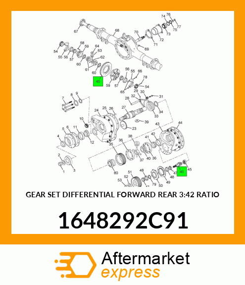 GEAR SET DIFFERENTIAL FORWARD REAR 3:42 RATIO 1648292C91