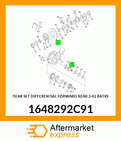 GEAR SET DIFFERENTIAL FORWARD REAR 3:42 RATIO 1648292C91