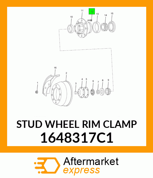 STUD WHEEL RIM CLAMP 1648317C1