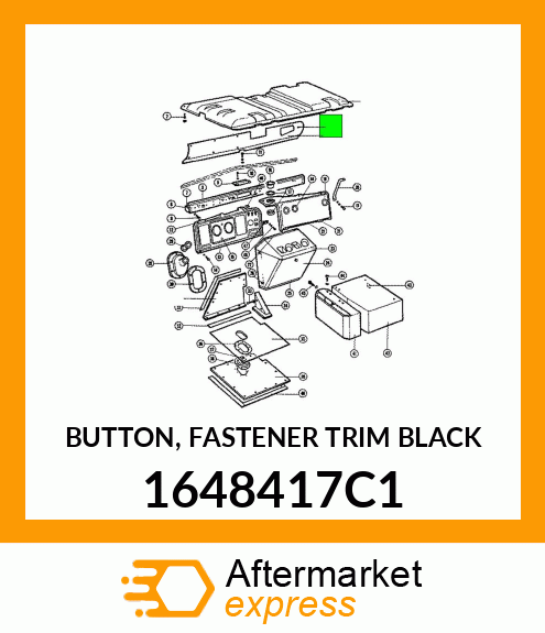 BUTTON, FASTENER TRIM BLACK 1648417C1