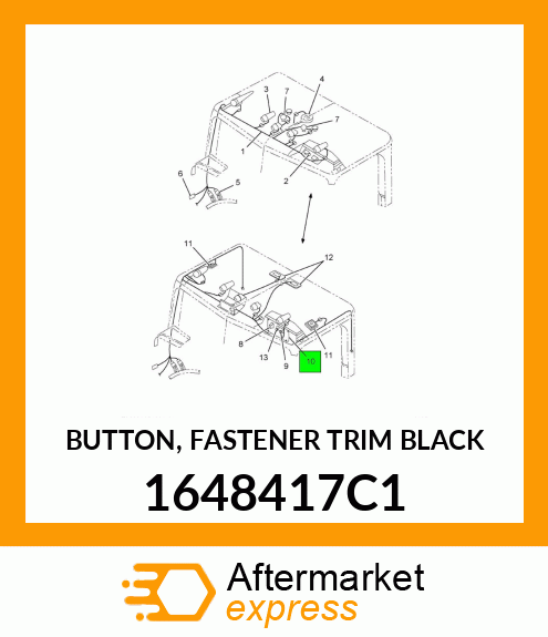 BUTTON, FASTENER TRIM BLACK 1648417C1