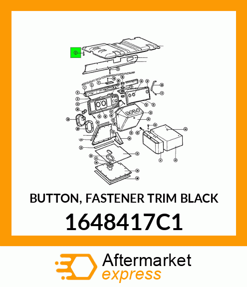 BUTTON, FASTENER TRIM BLACK 1648417C1