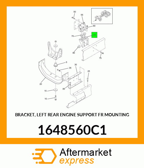 BRACKET, LEFT REAR ENGINE SUPPORT FR MOUNTING 1648560C1