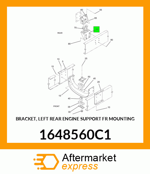 BRACKET, LEFT REAR ENGINE SUPPORT FR MOUNTING 1648560C1