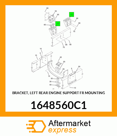 BRACKET, LEFT REAR ENGINE SUPPORT FR MOUNTING 1648560C1