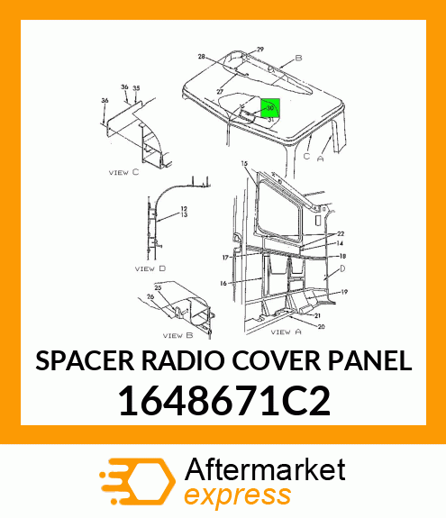 SPACER RADIO COVER PANEL 1648671C2