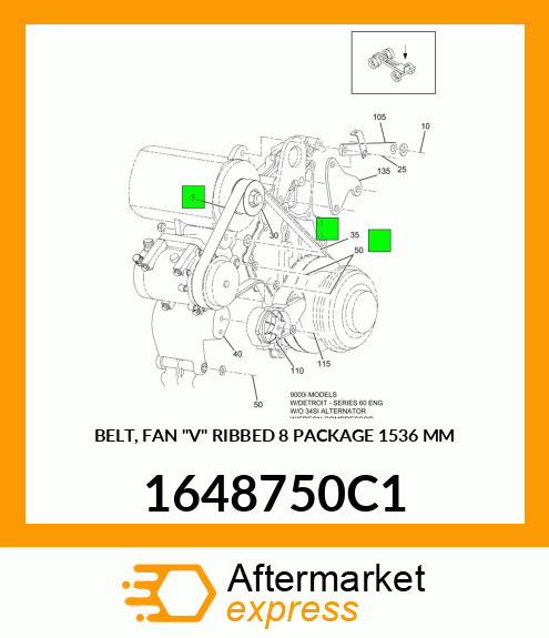 BELT, FAN "V" RIBBED 8 PACKAGE 1536 MM 1648750C1