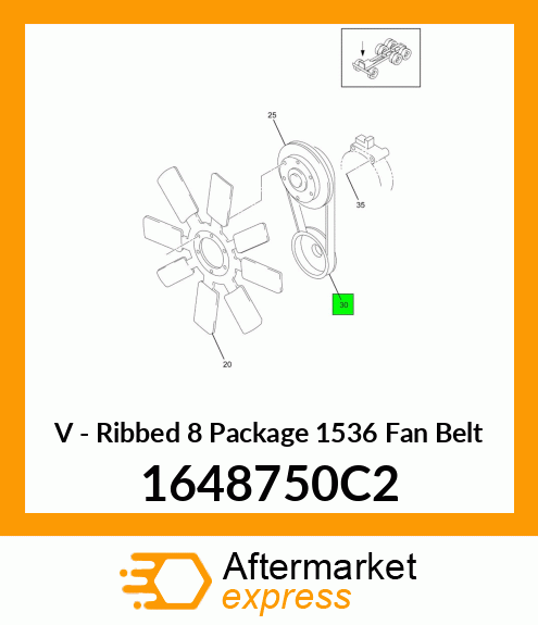 V - Ribbed 8 Package 1536 Fan Belt 1648750C2