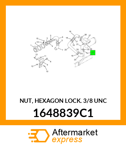 NUT, HEXAGON LOCK 3/8" UNC 1648839C1