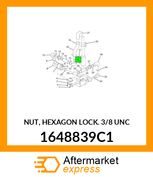NUT, HEXAGON LOCK 3/8" UNC 1648839C1