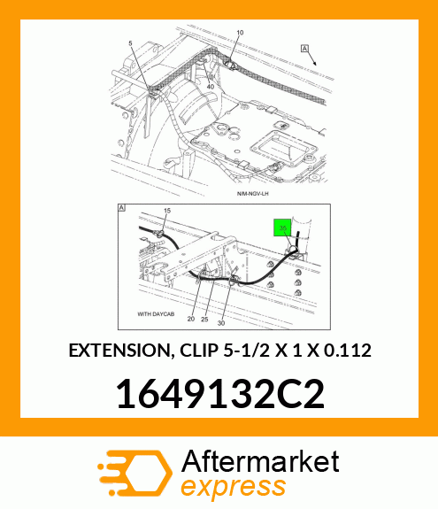 EXTENSION, CLIP 5-1/2" X 1" X 0.112" 1649132C2