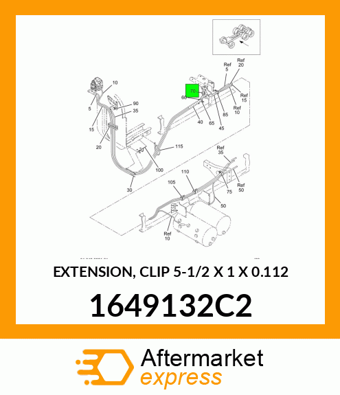 EXTENSION, CLIP 5-1/2" X 1" X 0.112" 1649132C2