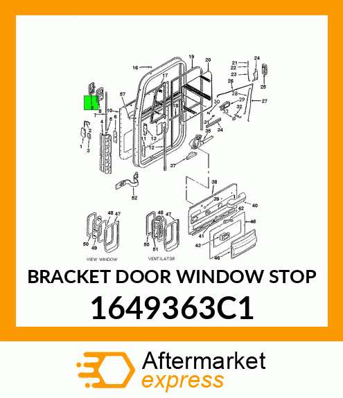 BRACKET DOOR WINDOW STOP 1649363C1