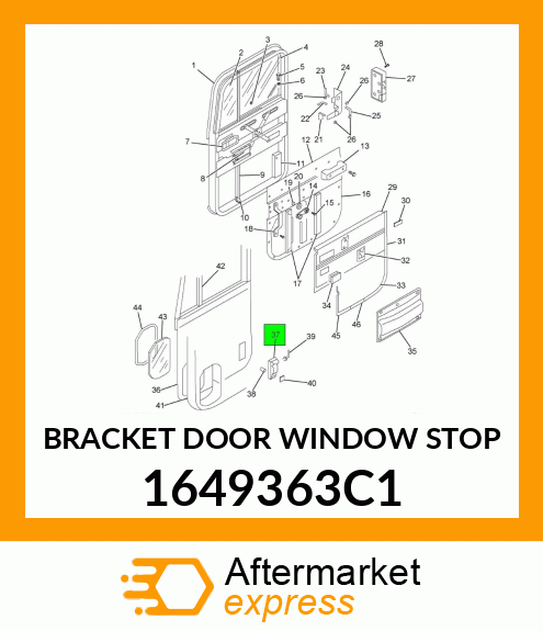 BRACKET DOOR WINDOW STOP 1649363C1