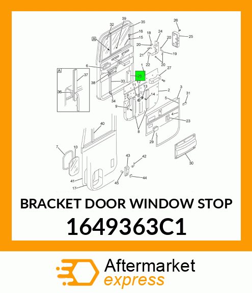 BRACKET DOOR WINDOW STOP 1649363C1