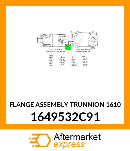 FLANGE ASSEMBLY TRUNNION 1610 1649532C91