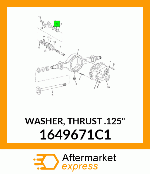 WASHER, THRUST .125" 1649671C1