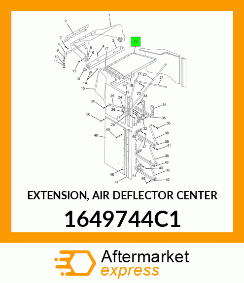 EXTENSION, AIR DEFLECTOR CENTER 1649744C1