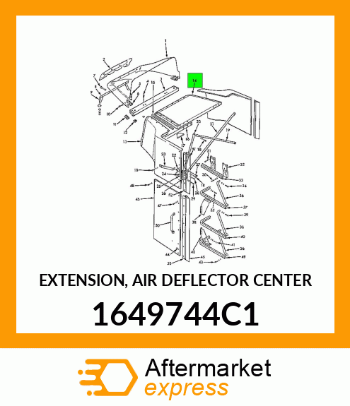 EXTENSION, AIR DEFLECTOR CENTER 1649744C1