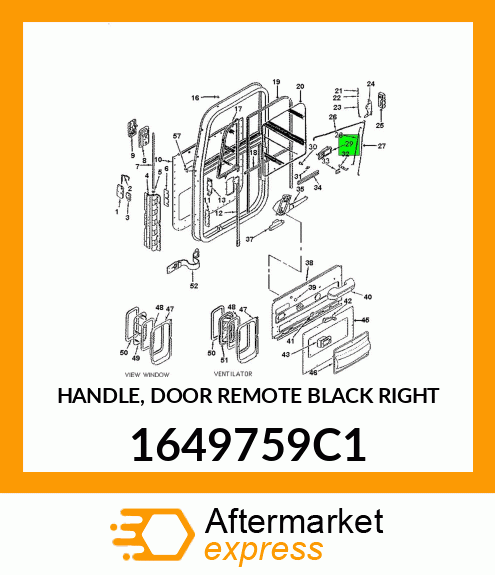 Right Hand Door Handle New Aftermarket 1649759C1