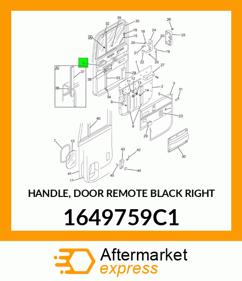 Right Hand Door Handle New Aftermarket 1649759C1