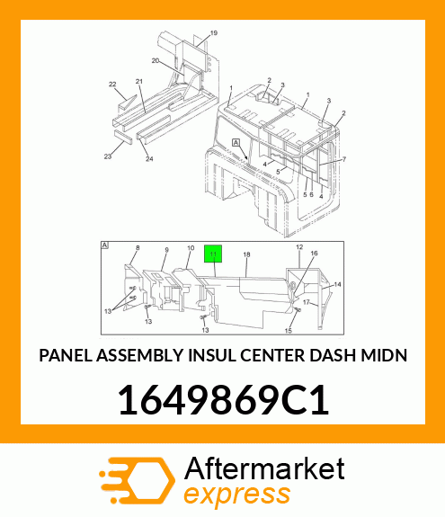 PANEL ASSEMBLY INSUL CENTER DASH MIDN 1649869C1