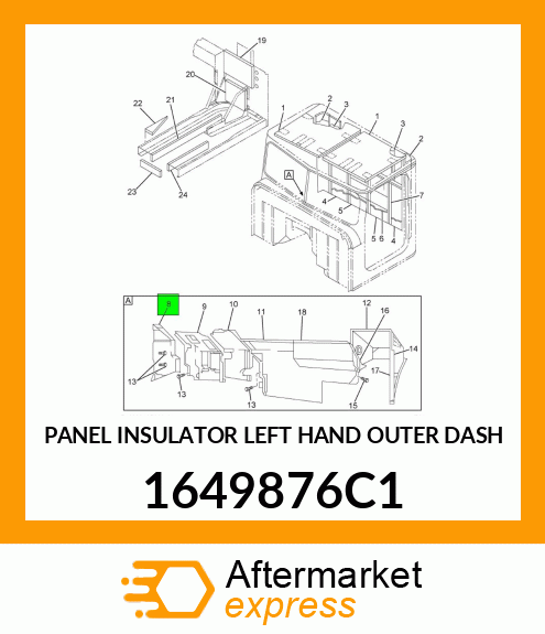 PANEL INSULATOR LEFT HAND OUTER DASH 1649876C1