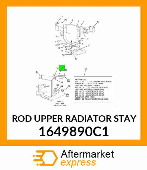 ROD UPPER RADIATOR STAY 1649890C1