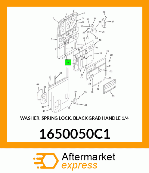 WASHER, SPRING LOCK BLACK GRAB HANDLE 1/4" 1650050C1