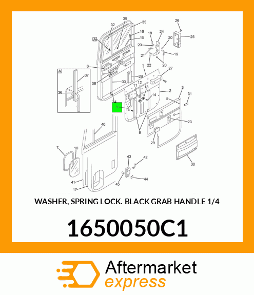 WASHER, SPRING LOCK BLACK GRAB HANDLE 1/4" 1650050C1