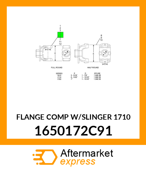 FLANGE COMP W/SLINGER 1710 1650172C91