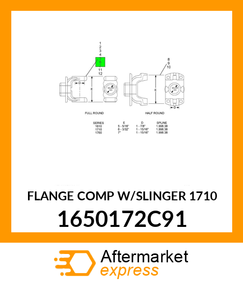 FLANGE COMP W/SLINGER 1710 1650172C91