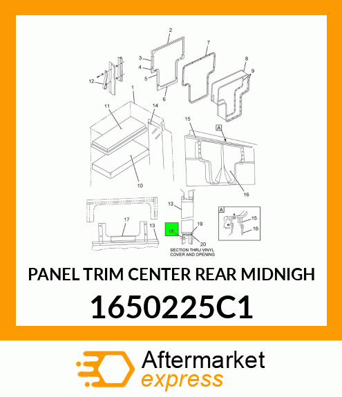 PANEL TRIM CENTER REAR MIDNIGH 1650225C1