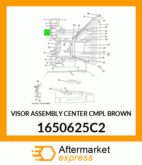 VISOR ASSEMBLY CENTER CMPL BROWN 1650625C2