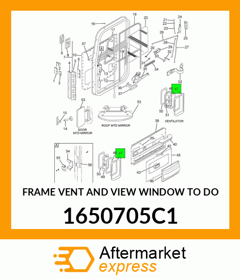 FRAME VENT AND VIEW WINDOW TO DO 1650705C1