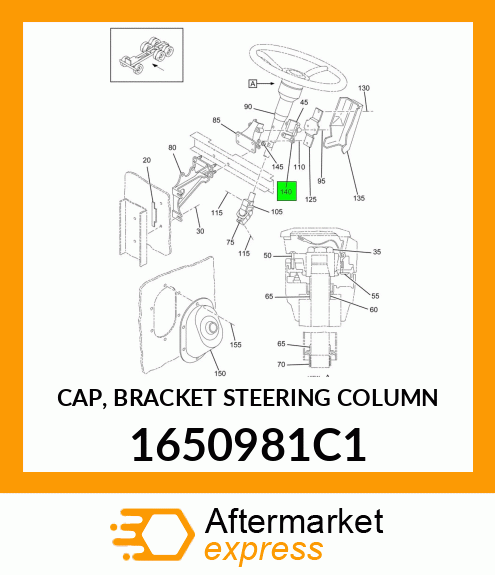 CAP, BRACKET STEERING COLUMN 1650981C1