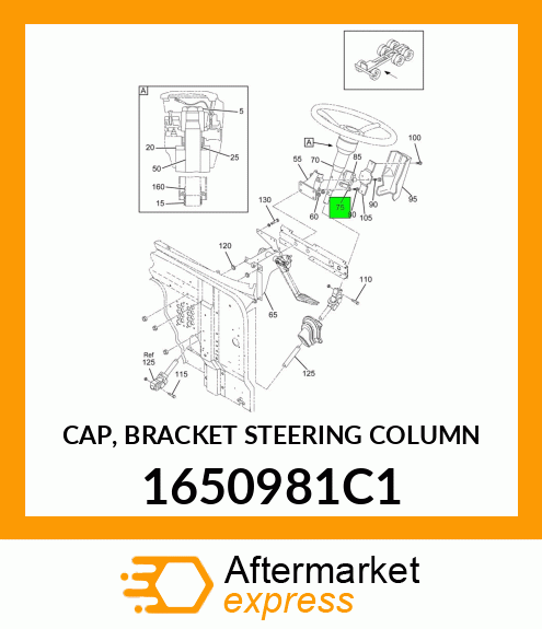 CAP, BRACKET STEERING COLUMN 1650981C1