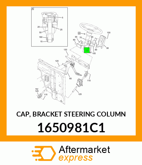 CAP, BRACKET STEERING COLUMN 1650981C1