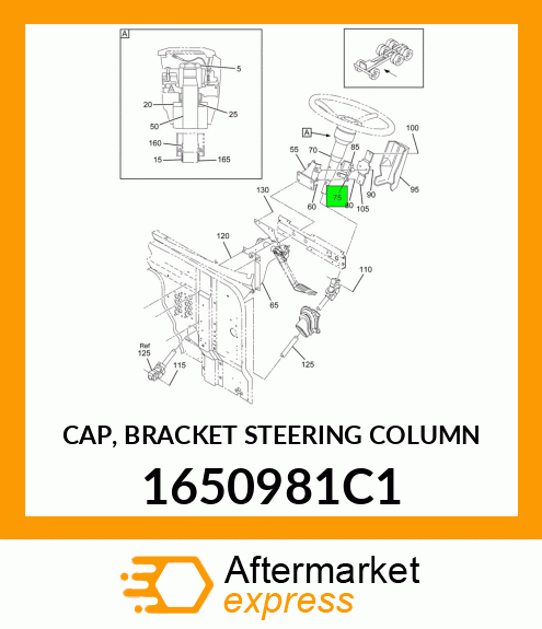 CAP, BRACKET STEERING COLUMN 1650981C1