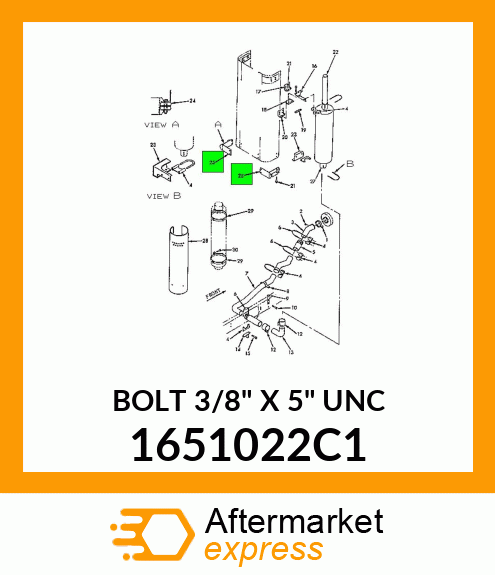 BOLT 3/8" X 5" UNC 1651022C1