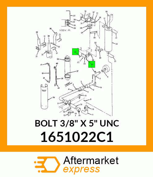 BOLT 3/8" X 5" UNC 1651022C1