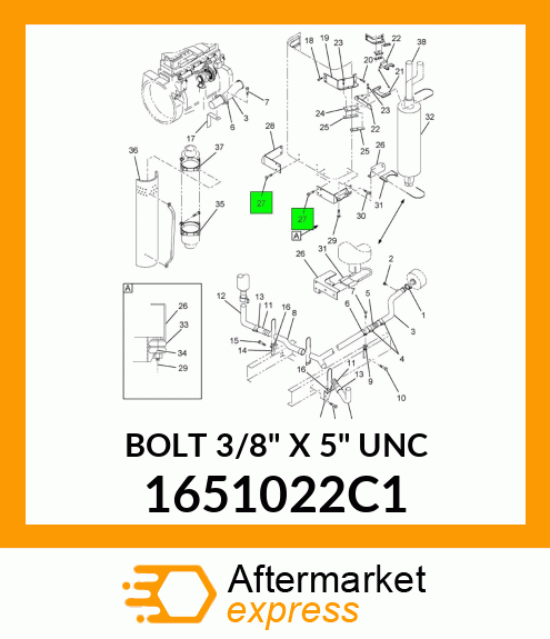 BOLT 3/8" X 5" UNC 1651022C1