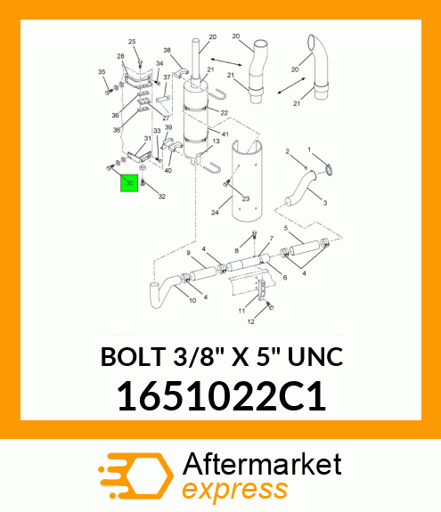 BOLT 3/8" X 5" UNC 1651022C1