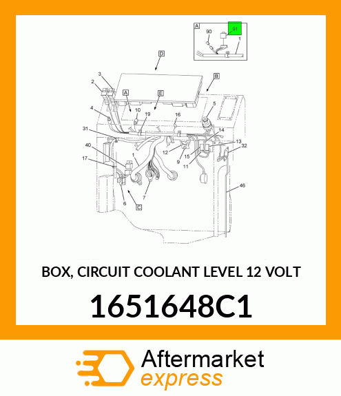 BOX, CIRCUIT COOLANT LEVEL 12 VOLT 1651648C1