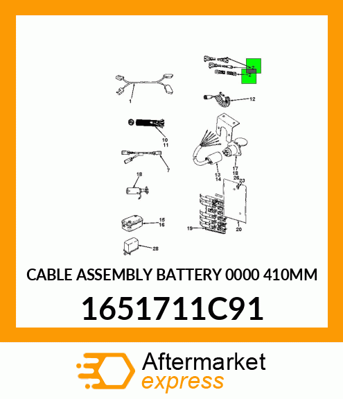 CABLE ASSEMBLY BATTERY 0000 410MM 1651711C91