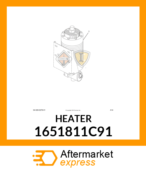 HEATER, AIR DRYER 12 VOLT 1651811C91