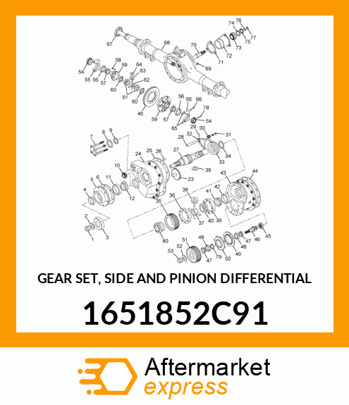 GEAR SET, SIDE AND PINION DIFFERENTIAL 1651852C91