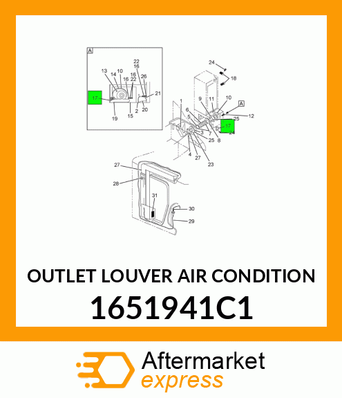 OUTLET LOUVER AIR CONDITION 1651941C1